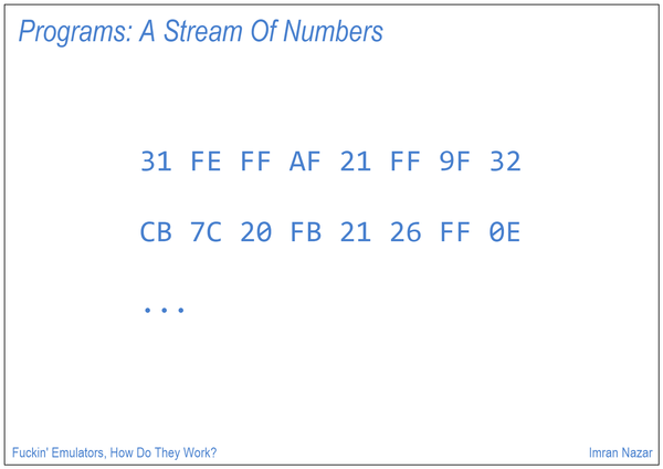 Slide 04: Programs: A Stream of Numbers