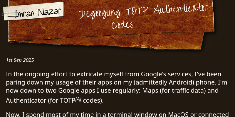 Escapando do Google Authenticator: Gerando Códigos TOTP na Linha de Comando